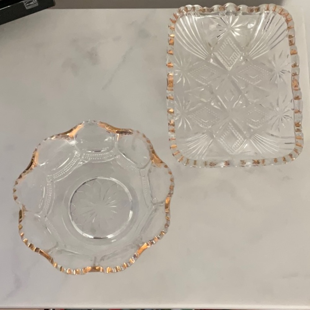 Vintage cut glass candy dishes
